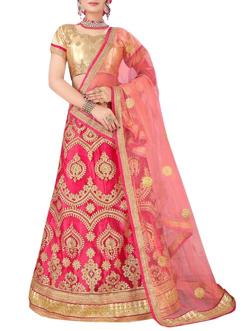 embroidered a-line lehenga - 16063335 - Very Small Image - 1