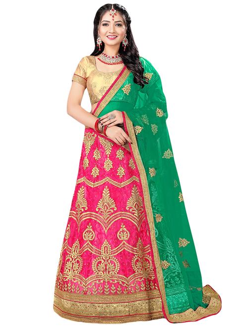 embroidered a-line lehenga - 16063340 - Very Small Image - 1