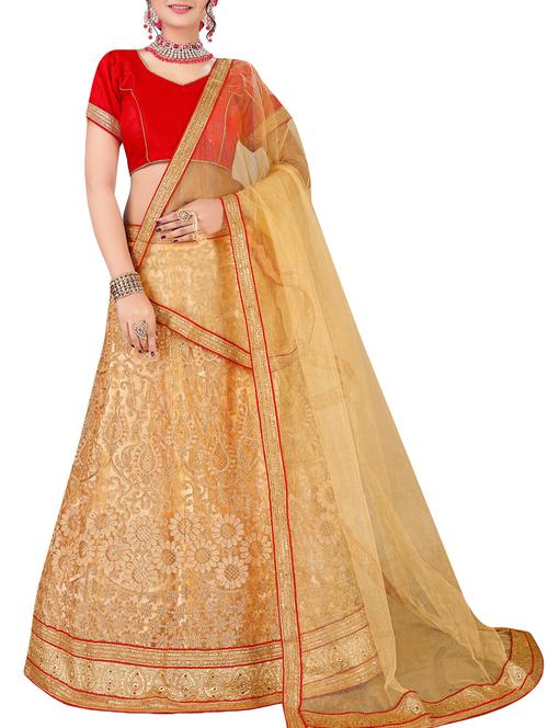 embroidered a-line lehenga - 16063342 - Very Small Image - 1