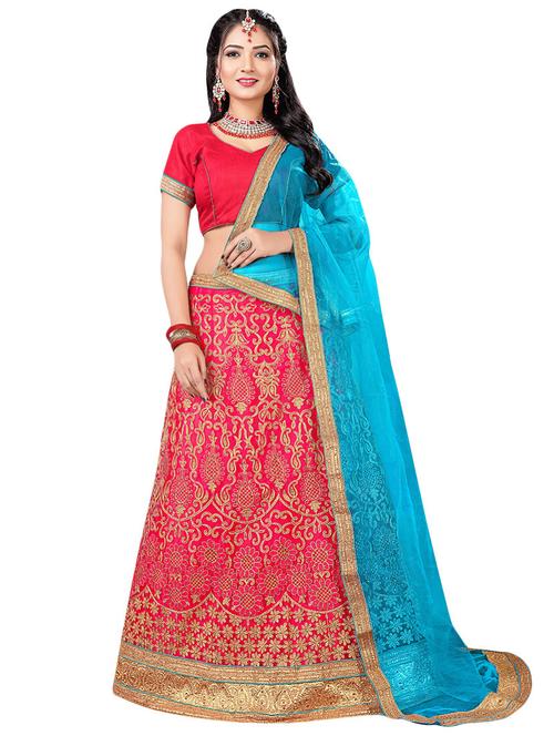 embroidered a-line lehenga - 16063346 - Very Small Image - 1