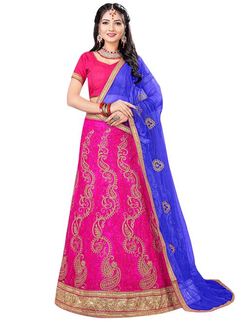 embroidered a-line lehenga - 16063357 - Very Small Image - 1