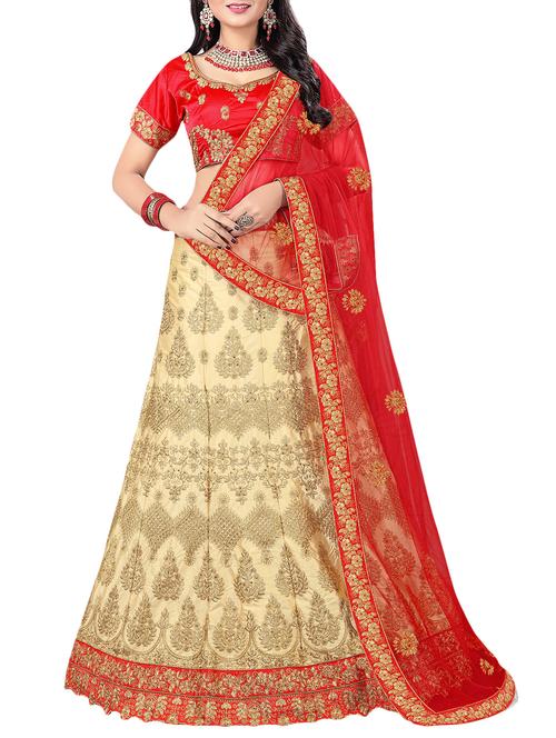 embroidered a-line lehenga - 16063366 - Very Small Image - 1