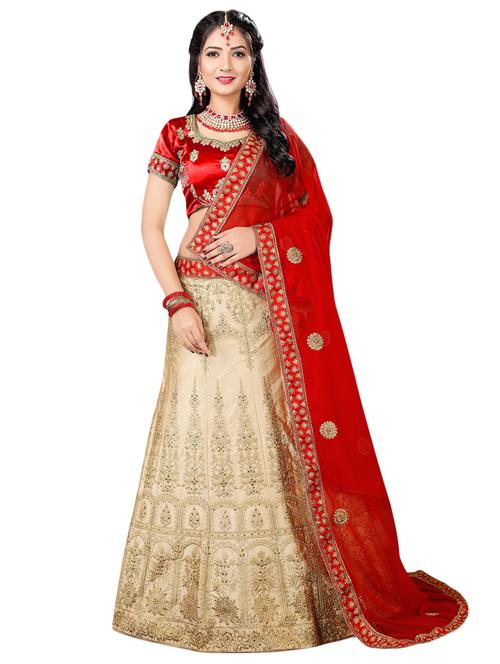 embroidered a-line lehenga - 16063376 - Very Small Image - 1