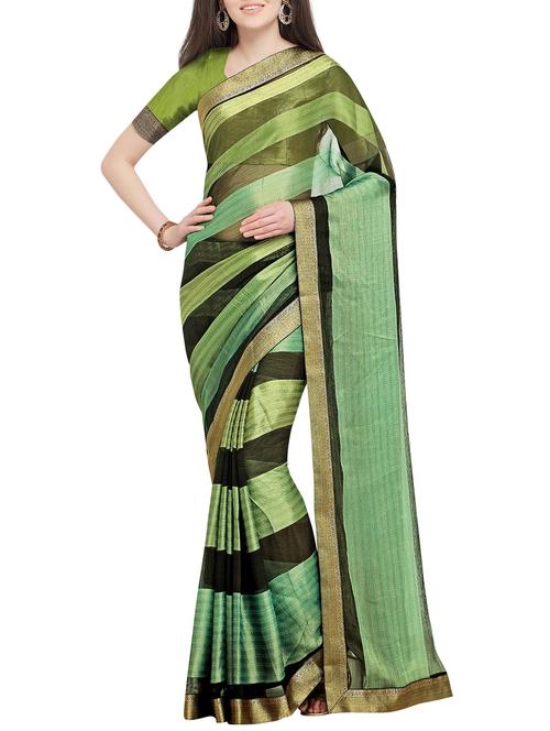 stripes printed saree with blouse - 16063482 - Very Small Image - 1