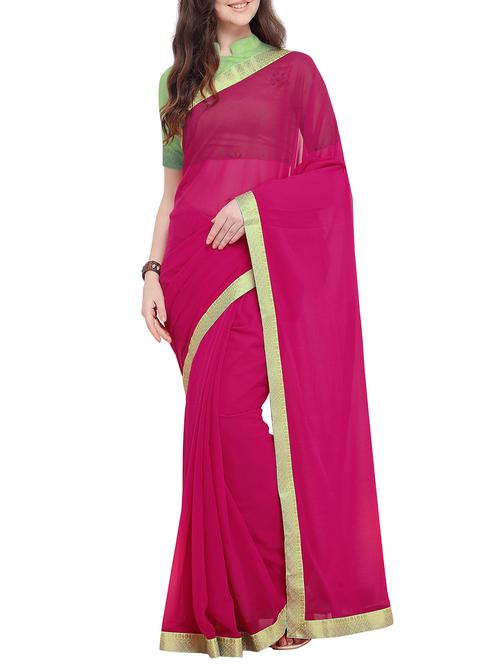 zari lace border saree with blouse - 16063719 - Very Small Image - 1