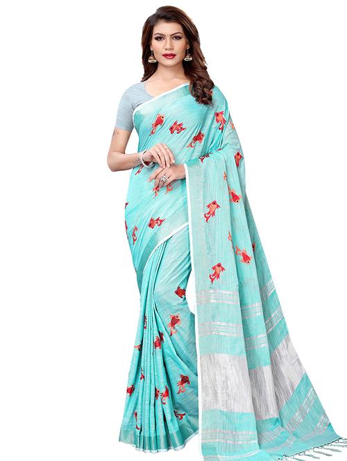 conversational embroidered saree with blouse - 16063798 - Very Small Image - 1