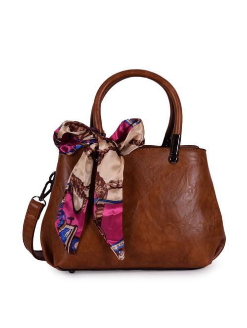 tan leatherette (pu) handbag - 16063826 - Very Small Image - 1