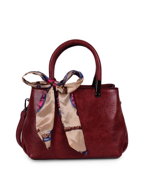 maroon leatherette (pu) handbag - 16063831 - Very Small Image - 1