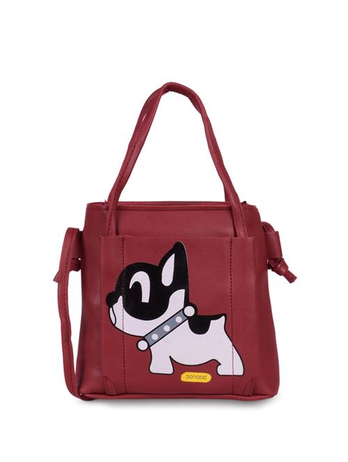 maroon leatherette (pu) handbag - 16063875 - Very Small Image - 1