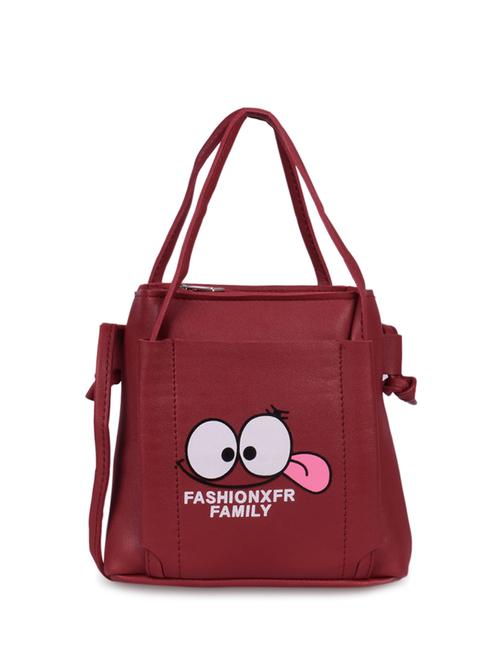 maroon leatherette (pu) sling bag - 16063896 - Very Small Image - 1