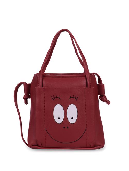 maroon leatherette (pu) sling bag - 16063905 - Very Small Image - 1