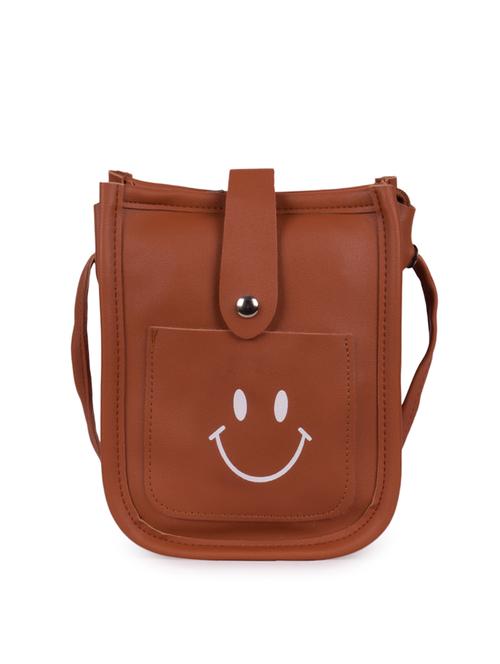 tan leatherette (pu) sling bag - 16063929 - Very Small Image - 1