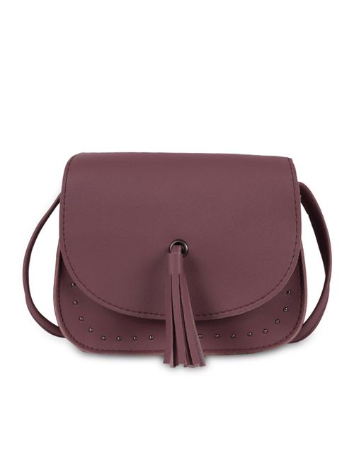 purple leatherette (pu) sling bag - 16063954 - Very Small Image - 1