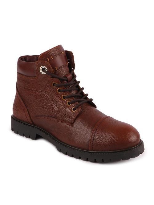 tan leather high ankle boots - 16064016 - Very Small Image - 1