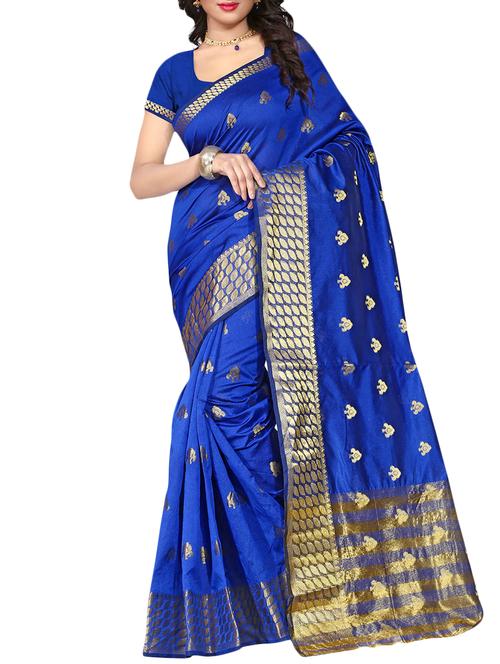ethnic zari motif banarasi saree - 16064130 - Very Small Image - 1