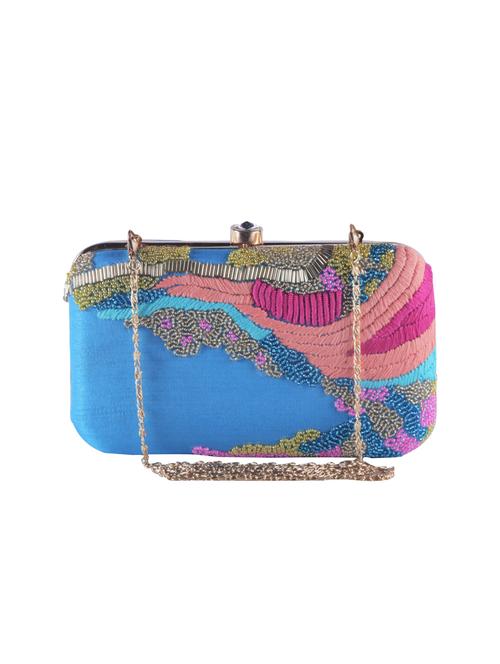 blue shimmer pouch clutch - 16064808 - Very Small Image - 1