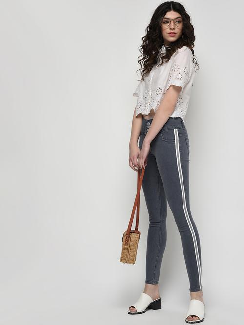 skinny fit side taped jeans - 16065155 - Very Small Image - 1