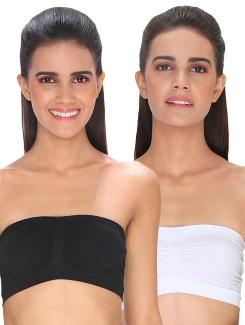 set of 2 ruched detail tube bras - 16065369 - Very Small Image - 1