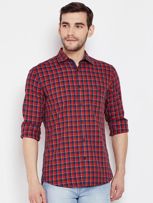 red checkered casual shirt - 16065414 - Very Small Image - 1