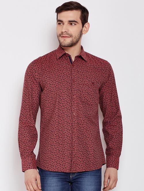red floral printed casual shirt - 16065430 - Very Small Image - 1