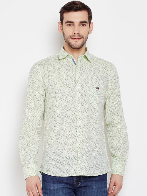 green printed casual shirt - 16065446 - Very Small Image - 1