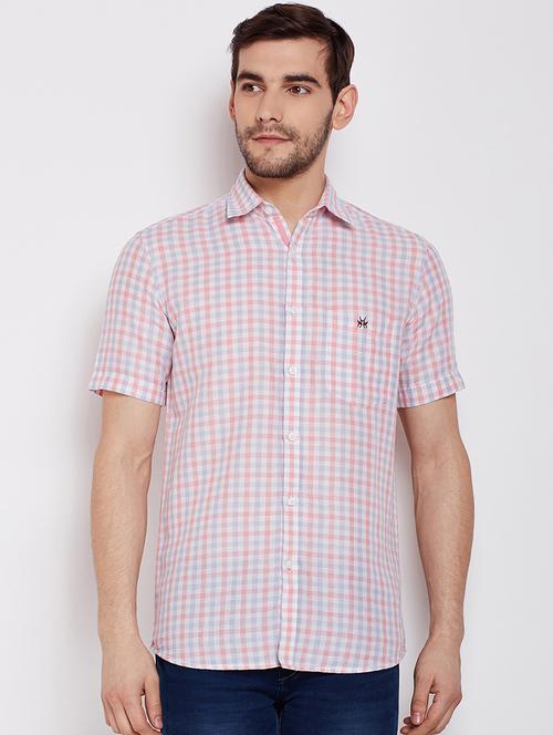 pink checkered casual shirt - 16065454 - Very Small Image - 1