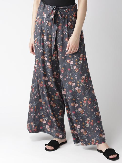 tie-knot floral flared palazzo - 16065521 - Very Small Image - 1