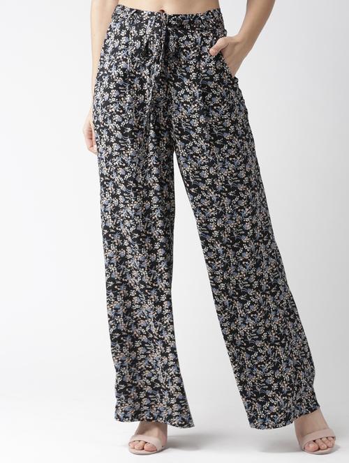 tie-knot waist floral palazzo - 16065527 - Very Small Image - 1
