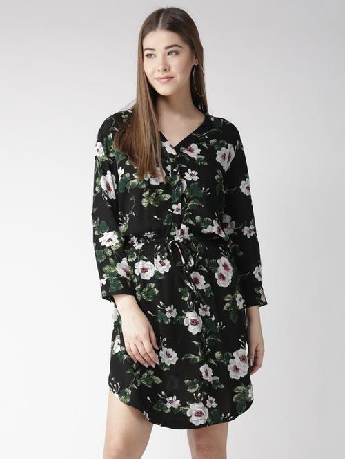 drawstring waist floral dress - 16065541 - Very Small Image - 1