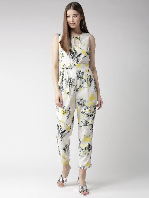 tie-front floral pleated jumpsuit - 16065544 - Very Small Image - 1