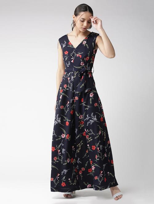 tie-knot floral flared jumpsuit - 16065546 - Very Small Image - 1
