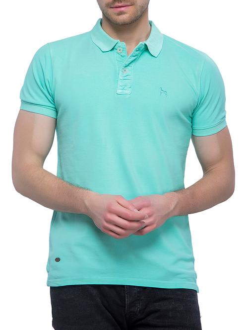 blue solid polo t-shirt - 16065779 - Very Small Image - 1