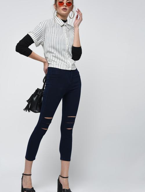 ladder ripped skinny fit jeans - 16065988 - Very Small Image - 1