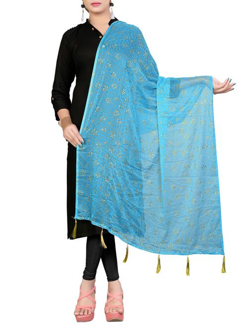 foil printed dupatta with fringes - 16066121 - Very Small Image - 1