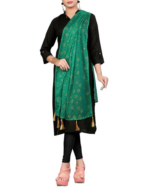 foil printed dupatta with fringes - 16066122 - Very Small Image - 1