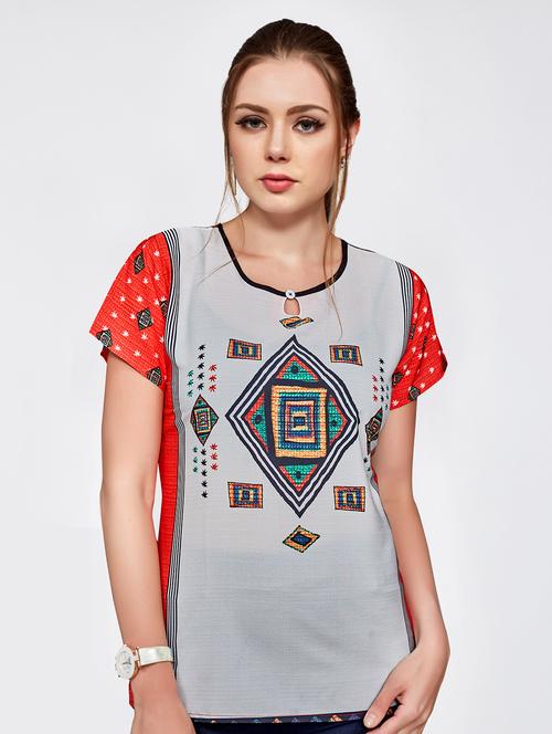 keyhole neck short sleeved top - 16066320 - Very Small Image - 1