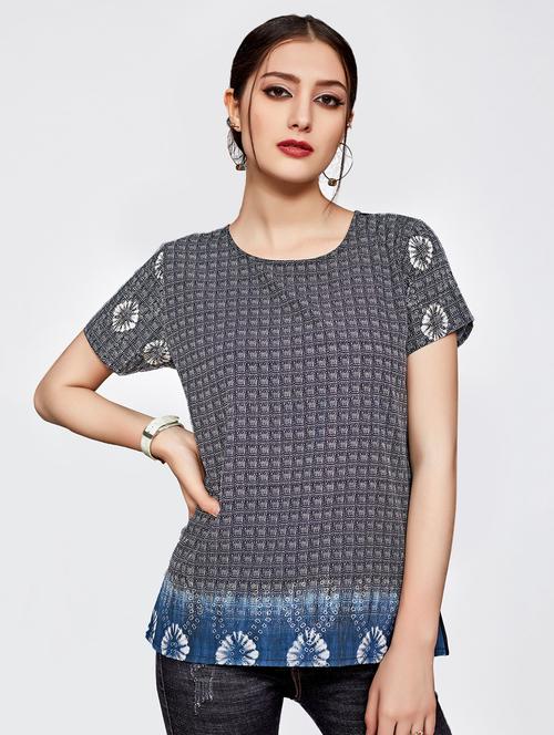 round neck short sleeved top - 16066353 - Very Small Image - 1