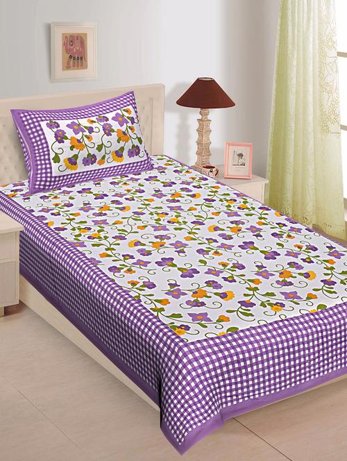 uniqchoice 100% cotton single bedsheet with 1 pillow cover - 16067142 - Very Small Image - 1