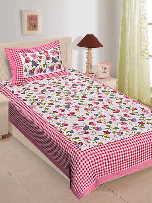 uniqchoice 100% cotton single bedsheet with 1 pillow cover - 16067143 - Very Small Image - 1