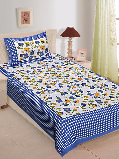 uniqchoice 100% cotton single bedsheet with 1 pillow cover - 16067144 - Very Small Image - 1