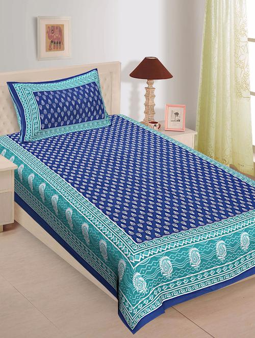 uniqchoice 100% cotton single bedsheet with 1 pillow cover - 16067146 - Very Small Image - 1