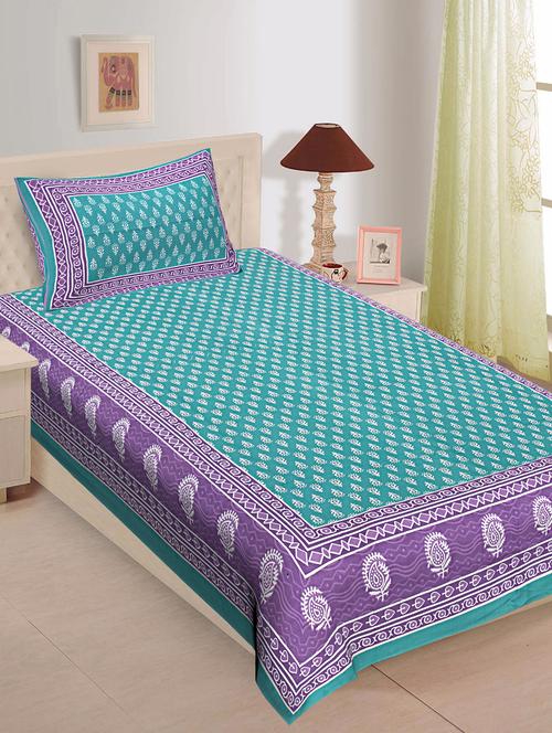 uniqchoice 100% cotton single bedsheet with 1 pillow cover - 16067148 - Very Small Image - 1