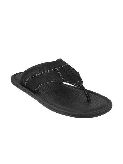 black leatherette toe separator slippers - 16070493 - Very Small Image - 1