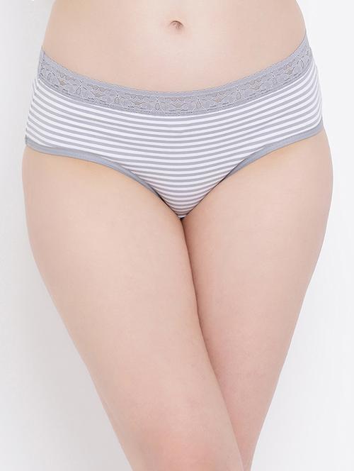 lace detail striped hipster panty - 16071398 - Very Small Image - 1