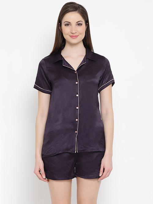 satin nightwear shorts set - 16071474 - Very Small Image - 1