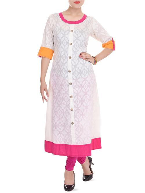 contrast a-line kurta - 16072186 - Very Small Image - 1