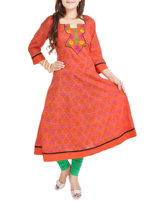 embroidered anarkali kurta - 16072193 - Very Small Image - 1
