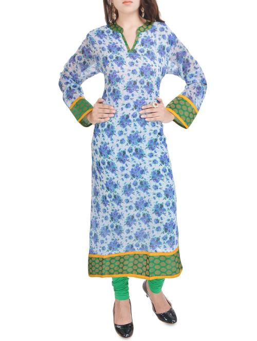 floral straight kurta - 16072219 - Very Small Image - 1