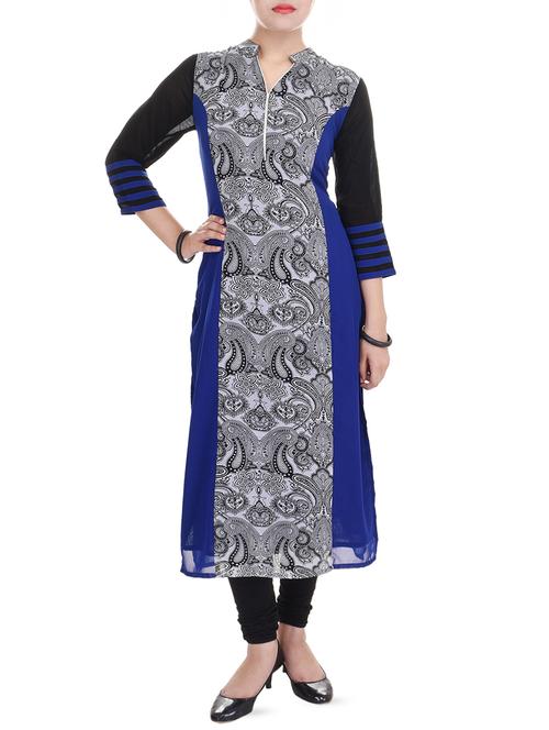 paisley straight kurta - 16072241 - Very Small Image - 1