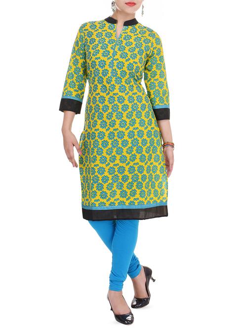 floral straight kurta - 16072251 - Very Small Image - 1
